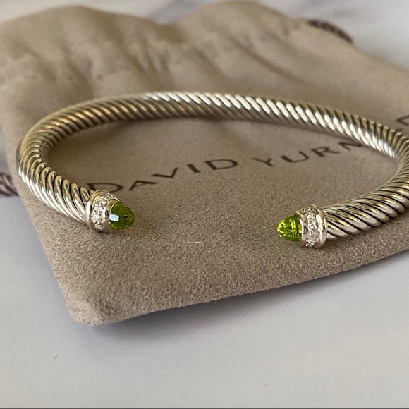 David Yurman 5mm Diamond & Peridot Bracelet - Picture 7 of 8